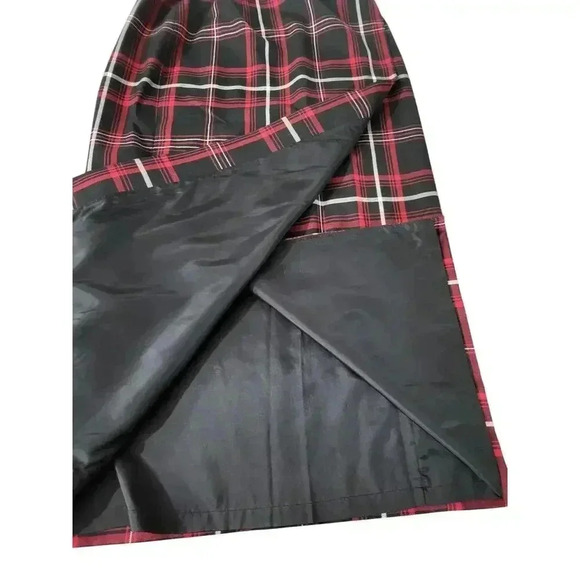 Vintage Charter Club Tartan Plaid Wrap Maxi Skirt Size 10 Wool Blend - Picture 5 of 7